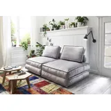 Atlantic Home Collection Schlafsessel Miro Samtvelours 110 x 98 x 66 cm Grau mit Kissen