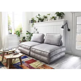Atlantic Home Collection Schlafsessel Miro Samtvelours 110 x 98 x 66 cm Grau mit Kissen