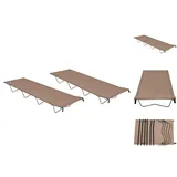 vidaXL Campingbetten 2 Stk. 180x60x19 cm Oxford-Gewebe und Stahl Taupe