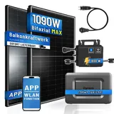 Pianeta Balkonkraftwerk 1090W Bifazial Ja Solar Module mit Hoymiles HMS800 und Dyness 1.6Kwh Speicher