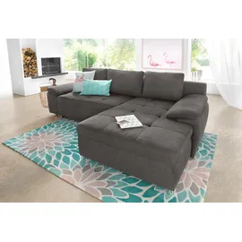 sit&more Ecksofa »Labene L-Form« wahlweise mit Bettfunktion und Bettkasten, auch als XXL-Variante grau