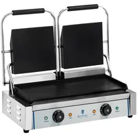 Royal Catering Doppel Kontaktgrill glatt 2 x 1,800 W silber