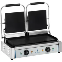 Royal Catering Kontaktgrill Sandwichmaker Tischgrill Doppelgrill Glatt 2 x 1.800 W Edelstahl,