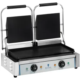 Royal Catering Kontaktgrill Sandwichmaker Tischgrill Doppelgrill Glatt 2 x 1.800 W Edelstahl,