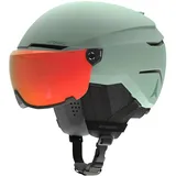 ATOMIC SAVOR VISOR PHOTO Skihelm mit Visier - Pistachio - Größe S - Maximale Stoßdämpfung - Active Aircon Belüftungssystem - Hochwertige Verspiegelung für klare Sicht