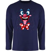 Shirtracer Rundhalsshirt Clown Gesicht Kostüm Karneval Clownkostüm Lustig Fasching I Fastnacht Karneval & Fasching blau XXL