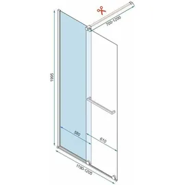 REA Duschwand Cortis Gold 120