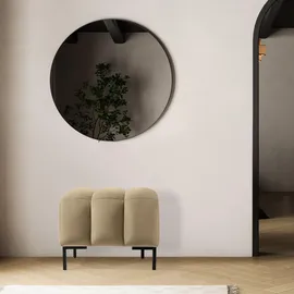 konsimo® Sitzhocker Veloursstoff 60 x 50 x 50 cm Beige/Braun/Schwarz