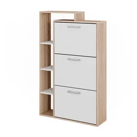 Vicco Orlando 80 x 128,3 x 24,2 cm mit 3 Fächern weiß / weiß matt