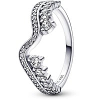 PANDORA Funkelnde Asymmetrische Wellen Ring aus Sterlingsilber mit Zirkonia in der Farbe Silber, PANDORA Timeless Collection, Gr.52, 192543C01-52