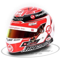 F1 Haas Formel 1 Team Kevin Magnussen 1/2 Scale Mini Replica Helm 2023 Rot/Schwarz Offizielle Bell Helme