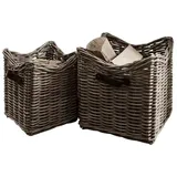 Loberon Korb 2er Set Morrilton 2-tlg. braun