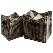 Loberon Korb 2er Set Morrilton 2-tlg. braun