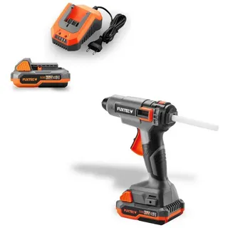 FUXTEC 20V Akku Heißklebepistole FX-E1GG20 SET - mit 1x Akku und Ladegerät 2.4A
