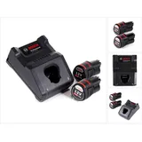 Bosch Professional Werkzeugakku ( Ladegerät für 12V Akkus ) + 2x 3,0 Ah Akku ( 1600A00X79 )