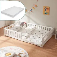 [en.casa] Bodenbett Tanna mit Matratze 120x200 cm Weiß