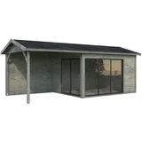 Palmako Gartenhaus Amanda 7,12 x 3,40 m Grau