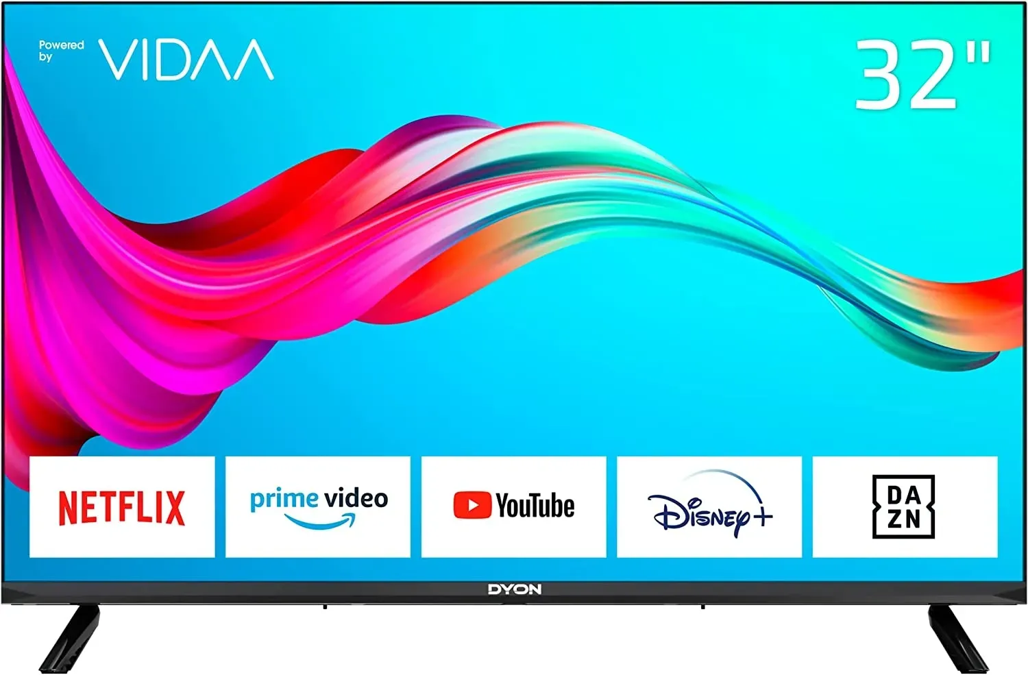 DYON Smart 32 VX 80 cm (32 Zoll) Fernseher (HD Smart TV, HD Triple Tuner (DVB-C/-S2/-T2), App Store, Prime Video, Netflix, YouTube, DAZN, Disney+)
