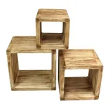 levandeo Standregal 3er Set 44 x 35 x 35 cm Natur