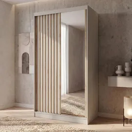 beautysofa Schwebetürenschrank Donatello 120 x 204,5 x 60 cm Beige