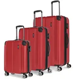 Travelite Kofferset 3 teilig Hartschale L/M/S, 4 Rollen, City, Größe S Handgepäck, Reisekoffer Trolleys mit kratzfester Oberfläche, TSA Schloss + Dehnfalte (außer Größe S)