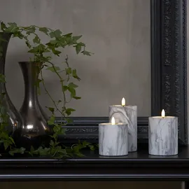 Star Trading Flamme Marble Stumpenkerze 12,5 cm grau