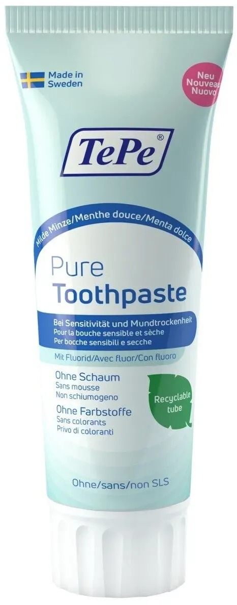 TePe Pure Toothpaste mild peppermint