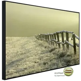 Papermoon Infrarotheizung Zaun im nebligen Feld 600 W bunt