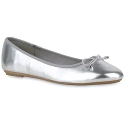 Damen Übergrößen Klassische Ballerinas in Silber