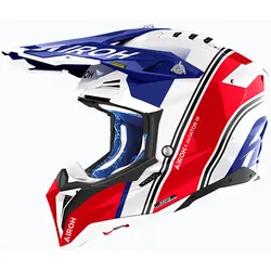 Airoh Aviator 3 Hima, Motocrosshelm - Weiß/Rot/Blau - S