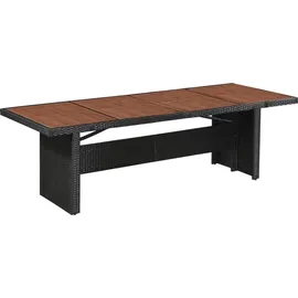 vidaXL Polyrattan Garten-Essgruppe 9-tlg. schwarz inkl. Auflagen 47679
