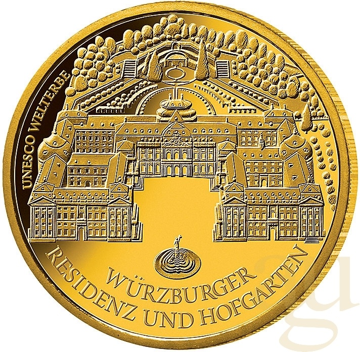 1/2 Unze Goldmünze - 100 Euro Würzburg 2010 (G)