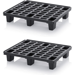2x Leichtpalette 80x60 Kunststoffpalette im 1/2-Europaletten Maß inkl. gratis Zollstock * Halbe Palette, 2er Set