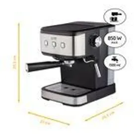 First Austria TZS First Austria Espresso Siebträgermaschine schwarz + 2-in-1 Messlöffel und Tamper