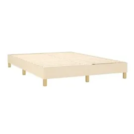 vidaXL Boxspringbett mit Matratze & LED Creme 140x200 cm Stoff