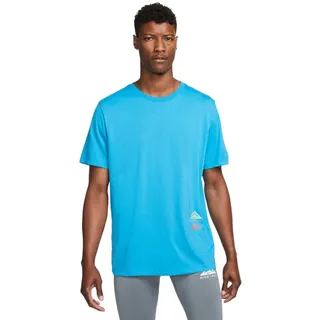 Nike Herren Laufshirt Dri-FIT Trail Shirt DR7671-446 L - Laser Blue - L