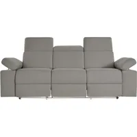 3-Sitzer PLACES OF STYLE "Kilado", grau, B:229cm H:98cm T:99cm, Struktur fein (95% Polyester 5%Nylon), Sofas, mit 2x Relaxfunktion, verstellbarer Armlehne, Kopfteilverstellung