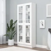 vidaXL Vitrinenschrank 82,5 x 30,5 x 185,5 cm Weiß