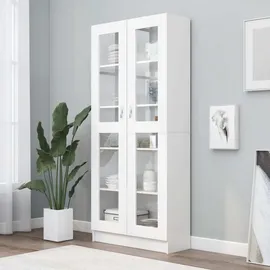 vidaXL Vitrinenschrank 82,5 x 30,5 x 185,5 cm Weiß
