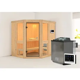Karibu Amelia 1 inkl. 9 kW Bio-Kombiofen + ext. Steuerung