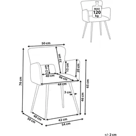 Beliani Esszimmerstuhl 2er Set SANILAC