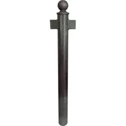 Schake Stilpfosten Typ 40673B als Barriere, System zum Einbetonieren, Ø 60mm + Kugelkopf, als Endpfosten, beschichtet, RAL 6005