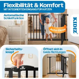 Kidiz Treppenschutzgitter 94 cm x 75 cm x 3 cm Schwarz