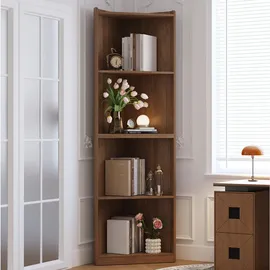 modfu Vitrine, Walnuss, Holzwerkstoff, 55x180x32 cm, Wohnzimmer, Wohnwände, Vitrinenschränke