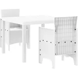 vidaXL Garten Essgruppe 3 pcs Weiß Polt Rattan