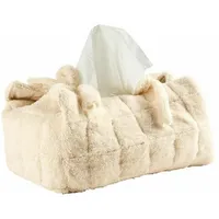 Loberon Taschentuchbox Invarel Frottee-Qualität, Verschluss mit Bändern, Badaccessoire, Badzubehör,