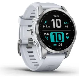 Garmin Fenix 7S Standard silber mit steinweissem Armband