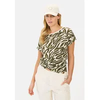 CAMEL ACTIVE T-Shirt mit Camouflage-Allover-Print in Olive-Beige | Gr.: