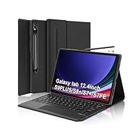 SENGBIRCH Samsung Galaxy tab S9 Plus Tastatur 2023 mit TouchPad- Samsung Tab Tablet Tastatur S9 Fe/S9 +/S7FE/S7+/S8+ 12.4'' Zoll, Abnehmbare Magnetische Touchpad Tastatur Deutsche QWERTZ, Schwarz