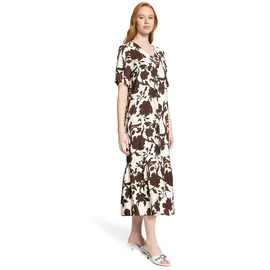Cartoon Midikleid Floralmuster Braun/Weiß 40